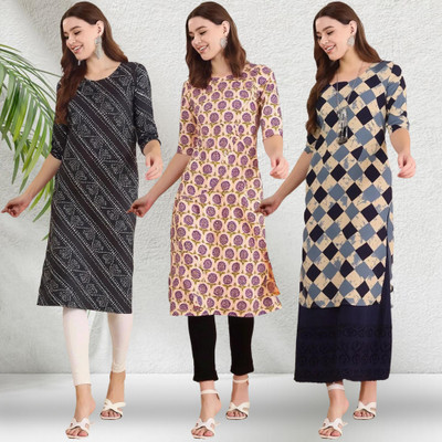 1 Stop Fashion Women Printed A-line Kurta(Multicolor)