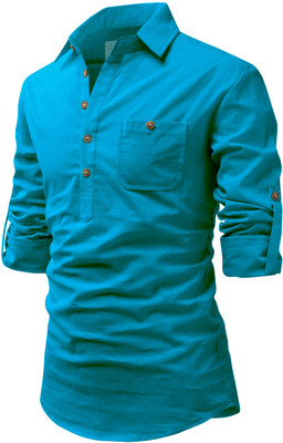 TrendiVastra Men Solid A-line Kurta(Blue)