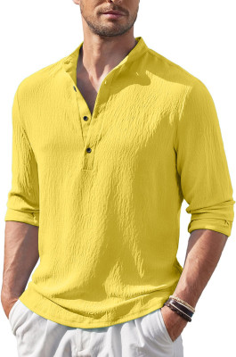 MADHAVISTA Men Solid Straight Kurta(Yellow)