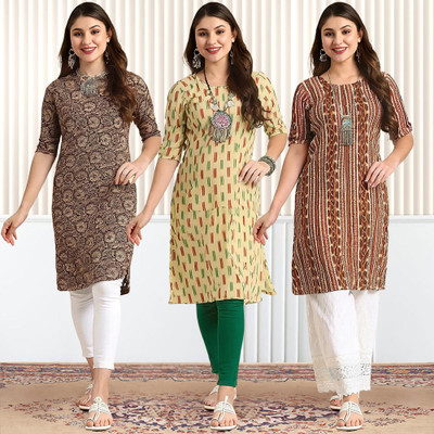 EthnicBasket Women Printed A-line Kurta(Multicolor)