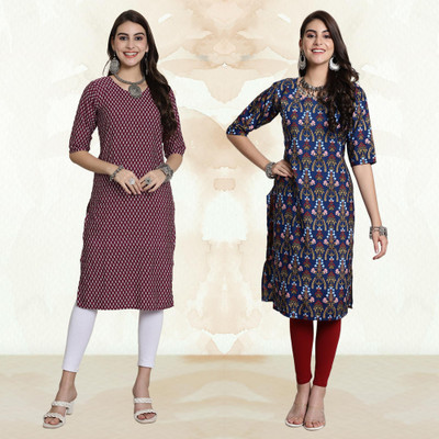 Moda Rapido Women Printed A-line Kurta(Multicolor)