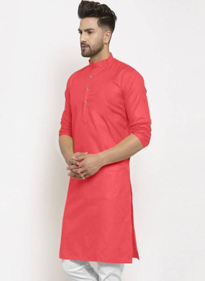 Trending Rashmi Men Solid Straight Kurta(Pink)