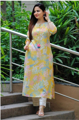 JR JEZREEL Women Printed A-line Kurta(Multicolor)