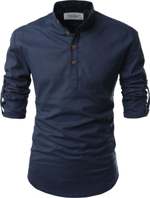 Amrit Trending Men Solid A-line Kurta(Blue)