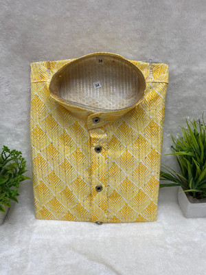 FOXDX Men Embroidered A-line Kurta(Multicolor)