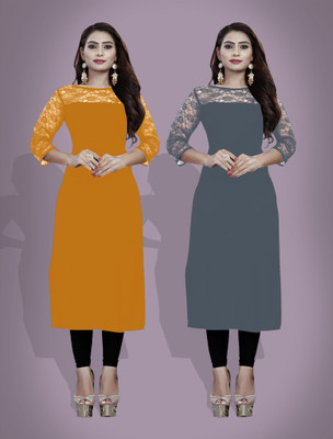 Maheshvi Women Self Design Straight Kurta(Multicolor)