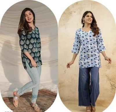 KAAYA CREATION Women Printed Tunic Kurta(Multicolor)