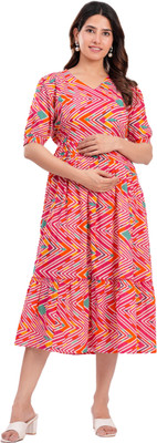 TRENDYG Women Printed Anarkali Kurta(Blue)