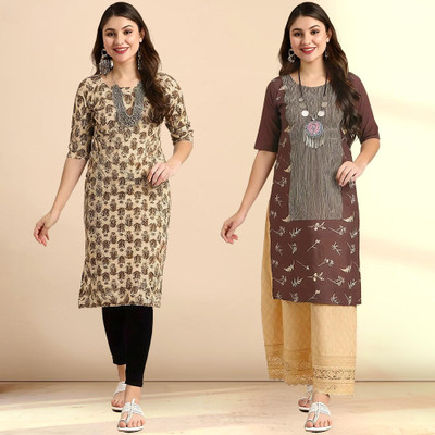 EthnicBasket Women Printed A-line Kurta(Multicolor)