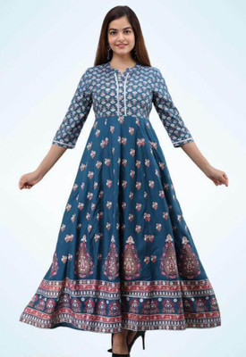 DPC FASHION Women Printed Anarkali Kurta(Light Green)