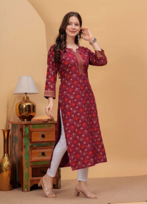 RKTM Women Printed A-line Kurta(Multicolor)