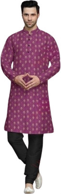 PRIDE SALES Men Floral Print Ethnic Dress Kurta(Maroon)