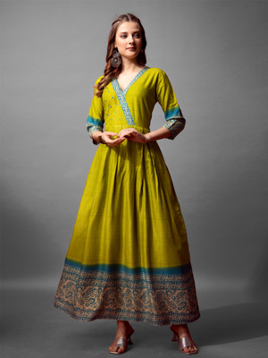 lashkari creation Anarkali Gown(Green)