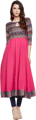 HouseOfCommon Women Printed Anarkali Kurta(Multicolor)