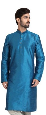 Raivat Ethnic Men Solid Ethnic Dress Kurta(Blue)