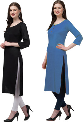 Coft Women Solid Straight Kurta(Multicolor)