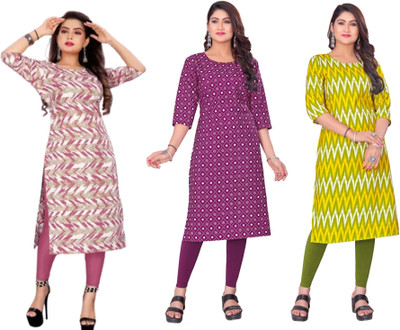 Dhruti Vaste Women Printed A-line Kurta(Multicolor)