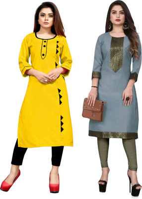 Maa Meladi Creation Women Self Design Straight Kurta(Multicolor)