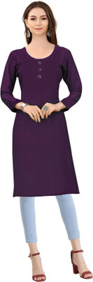 DOZZER Women Self Design A-line Kurta(Purple)