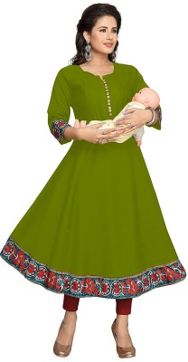 HF HOLYDAY FASHION Women Solid Anarkali Kurta(Light Green)