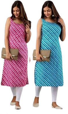 B K CREATION Women Printed Straight Kurta(Multicolor)