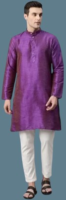 Tugii Creation Men Solid Straight Kurta(Yellow)