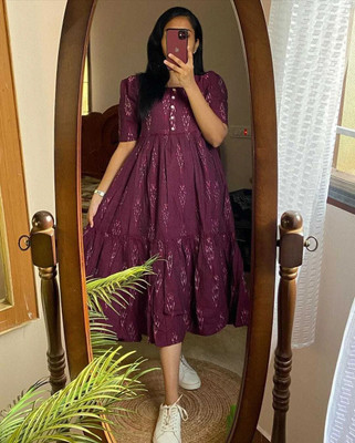 AURACRAFT Women Floral Print A-line Kurta(Multicolor)