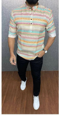 fashiontrend Men Printed Straight Kurta(Multicolor)
