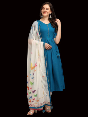 RuhikaFashion Women Solid Anarkali Kurta(Light Blue)