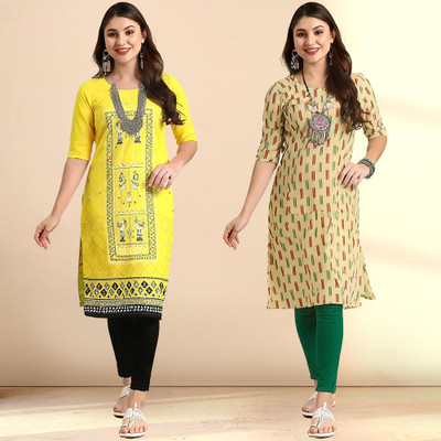 1 Stop Fashion Women Printed A-line Kurta(Multicolor)