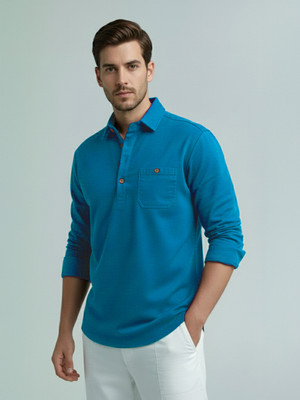 Vashuqi Men Solid A-line Kurta(Brown)