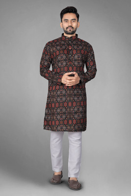 DHASU TRENDZ Men Printed Straight Kurta(Multicolor)