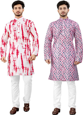 DHASU TRENDZ Men Printed Straight Kurta(Multicolor)