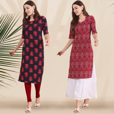 EthnicBasket Women Printed, Striped A-line Kurta(Multicolor)