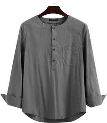 SuperTrend Men Embroidered Straight Kurta(Grey)