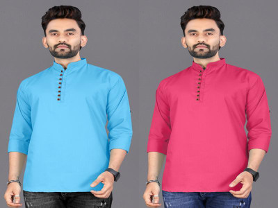 click n buy Men Solid Straight Kurta(Multicolor)