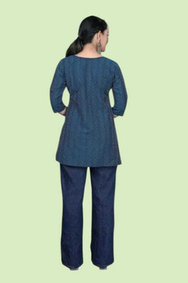 Rangrasiya Creation Women Striped A-line Kurta(Blue)