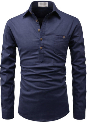 Amrit Trending Men Solid A-line Kurta(Blue)