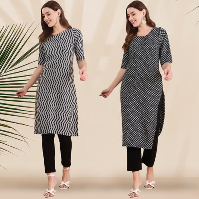 EthnicBasket Women Printed, Striped A-line Kurta(Multicolor)