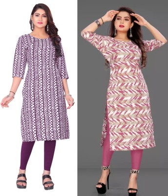 Dhruti Vaste Women Printed A-line Kurta(Multicolor)