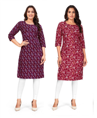 SUMITA SAREE Women Printed Straight Kurta(Multicolor)