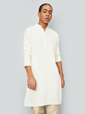 MAX Men Printed A-line Kurta(Beige)