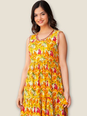 KurtisHouse Women Printed Straight Kurta(Multicolor)