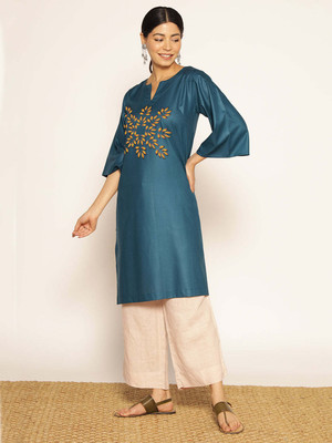 LetsDressUp Women Printed Ethnic Dress Kurta(Green)