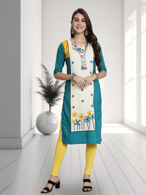 Anouk Rustic Women Printed Straight Kurta(Multicolor)