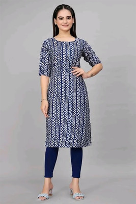 Maheshvi Women Printed A-line Kurta(Dark Blue)