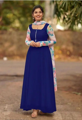 Panthcreation Flared/A-line Gown(Blue)