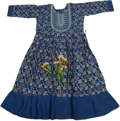 ANNAMALAIYAR TEX Women Floral Print Anarkali Kurta(Multicolor)