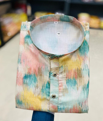 FOXDX Men Printed Straight Kurta(Multicolor)