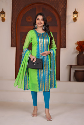 VASTRAHAAR Women Solid Ethnic Dress Kurta(Green)